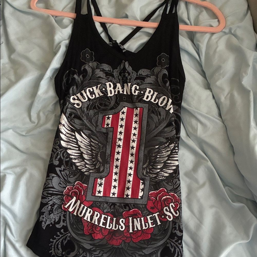 Black Graphic Tank Top